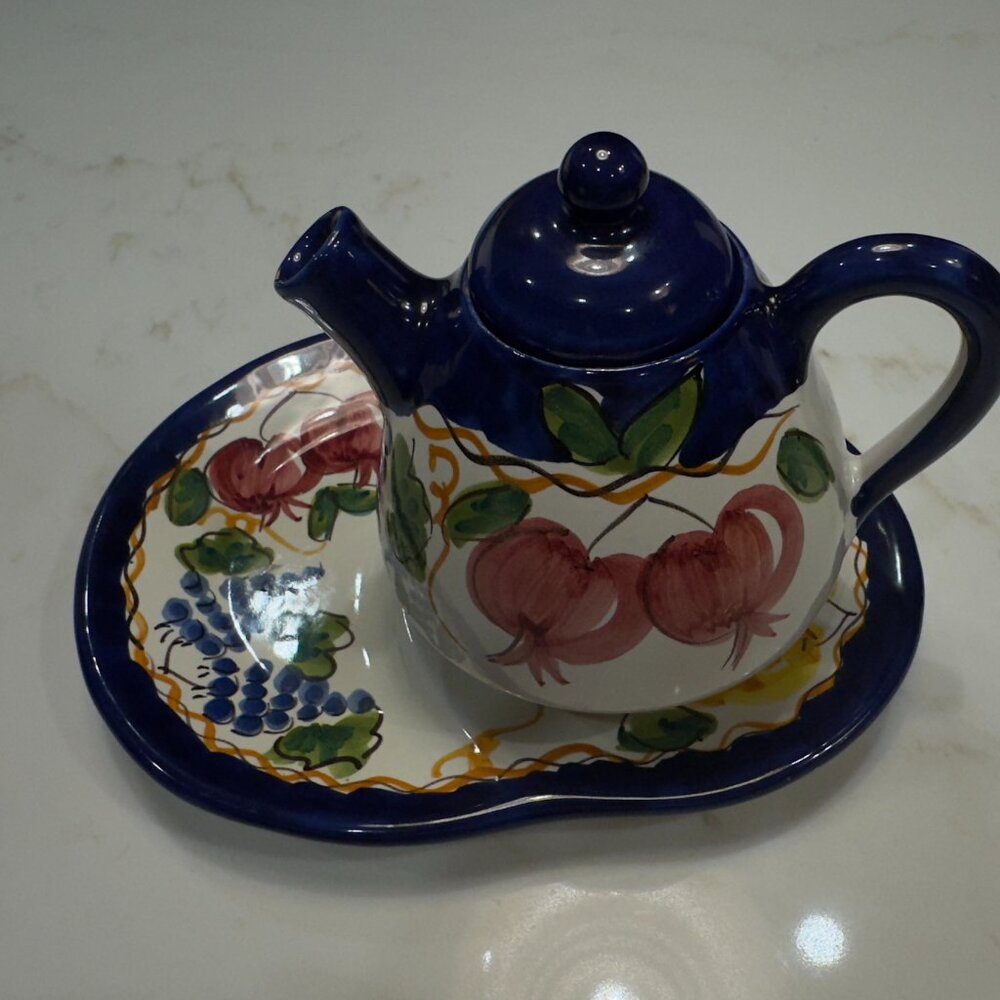 Duca Vietri Teapot & Tray Set - Picture 2 of 4